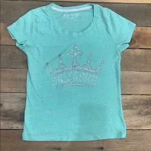 Miss Me YXL heathered aqua bling t-shirt